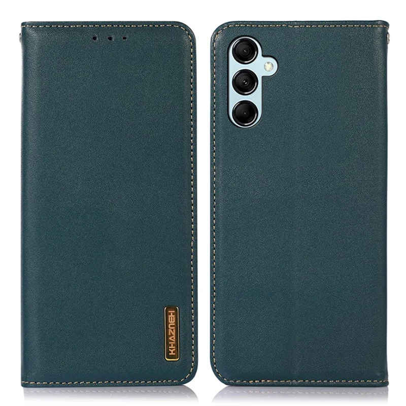 KHAZNEH Pour étui de téléphone Samsung Galaxy S25+ / S24+ Étui en cuir véritable de vache Blocage RFID - Vert