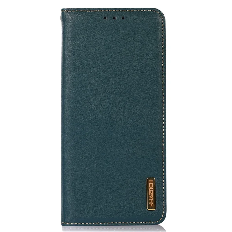 KHAZNEH Pour étui de téléphone Samsung Galaxy S25+ / S24+ Étui en cuir véritable de vache Blocage RFID - Vert