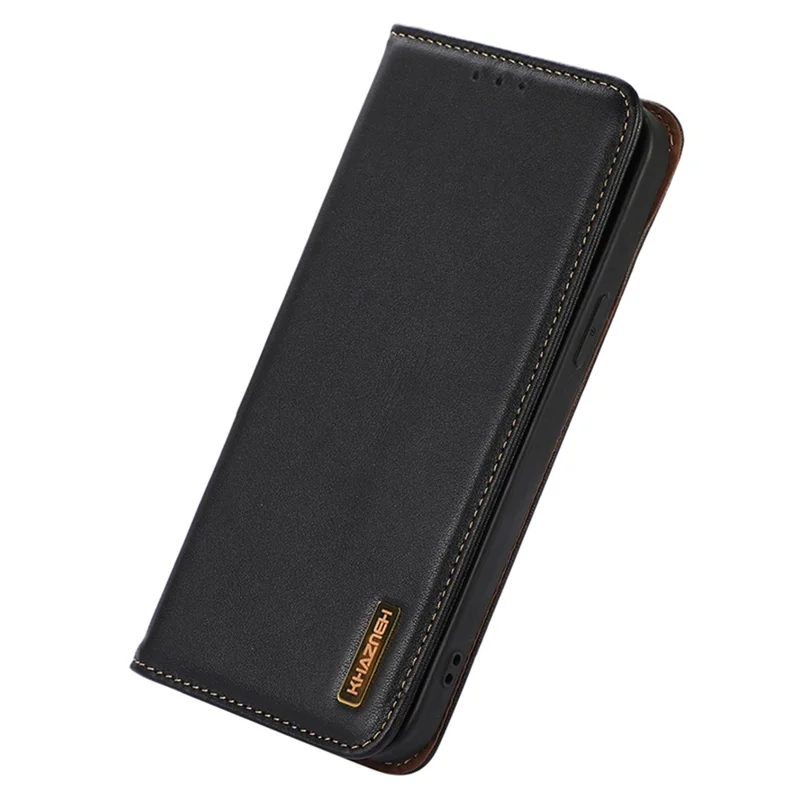 KHAZNEH For Samsung Galaxy S24 Ultra Case Nappa Texture RFID Blocking Phone Wallet Cover - Black