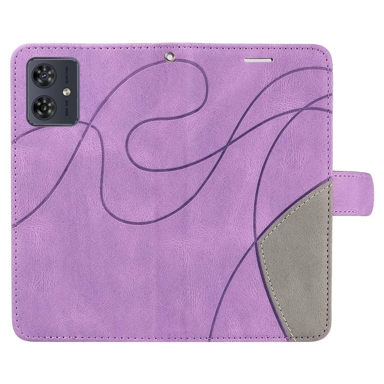 KT Leather Series-1 Custodia in Pelle per Motorola Moto G54 5G Caso Color Fascia Doppia Portafoglio Stand Shell del Telefono - Viola Chiaro