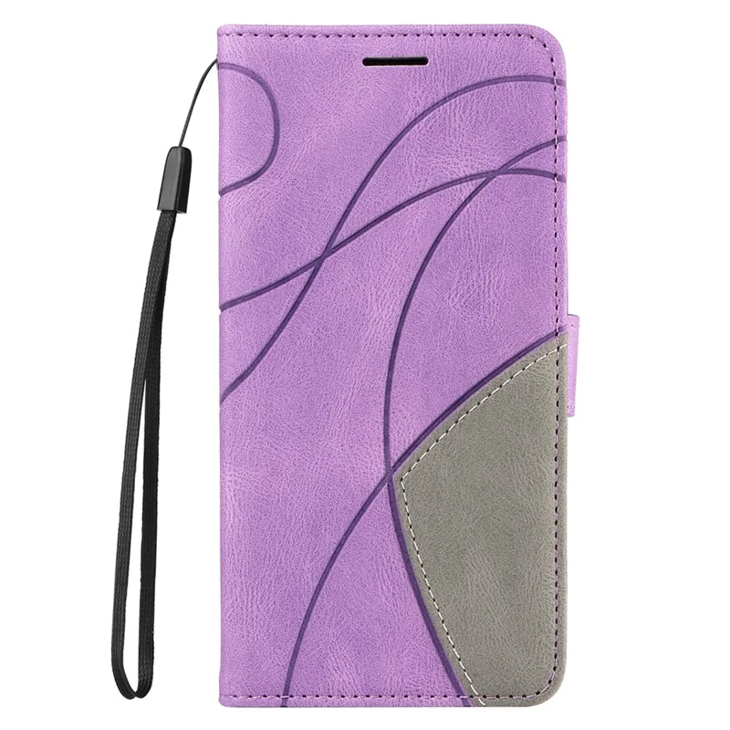 KT Leather Series-1 Custodia in Pelle per Motorola Moto G54 5G Caso Color Fascia Doppia Portafoglio Stand Shell del Telefono - Viola Chiaro