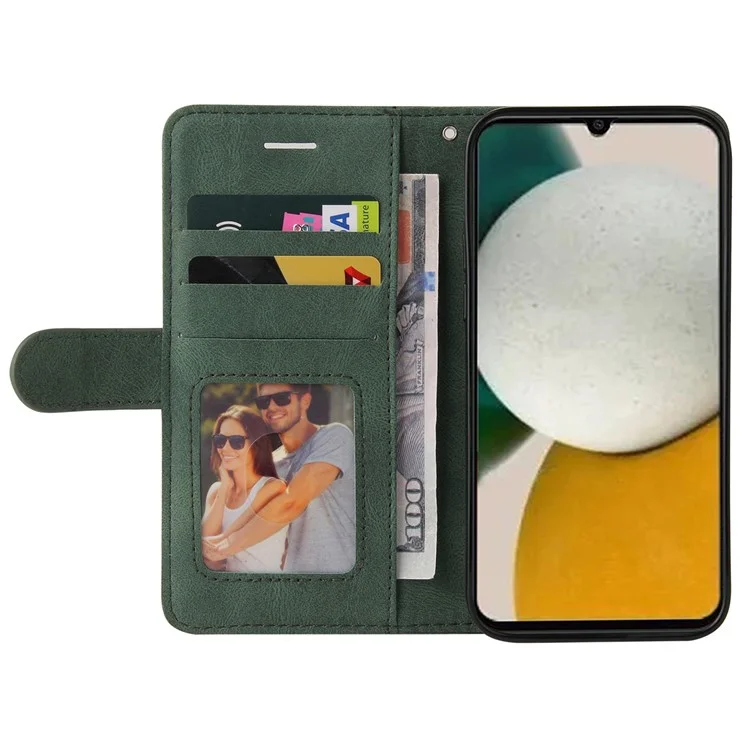 KT Leather Series-1 para Samsung Galaxy A05s 4G Caja Antiarañazos Funda de Teléfono de Cuero Funda de Teléfono de Billetera - Verde