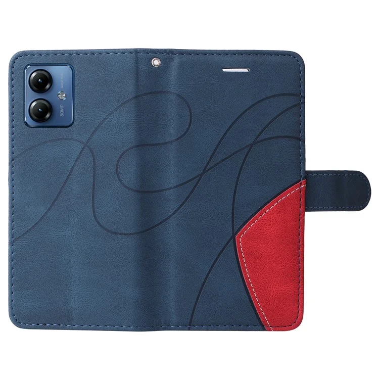 KT Lederreihe-1 für Motorola Moto G14 4G-Hülle, schlanke Passform, PU-Leder-Cover, Ständer, Telefon-Schale, Geldbörse - Blau