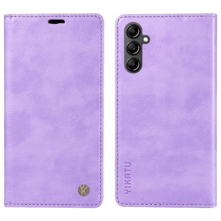 YIKATU YK-006 Pour Samsung Galaxy S23 FE Étui en Cuir Coque de Téléphone Support Portefeuille Magnétique Texture Litchi Housse - Violet
