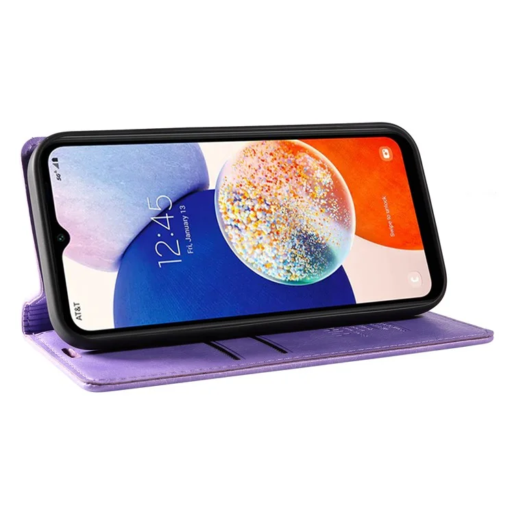 YIKATU YK-006 Pour Samsung Galaxy S23 FE Étui en Cuir Coque de Téléphone Support Portefeuille Magnétique Texture Litchi Housse - Violet