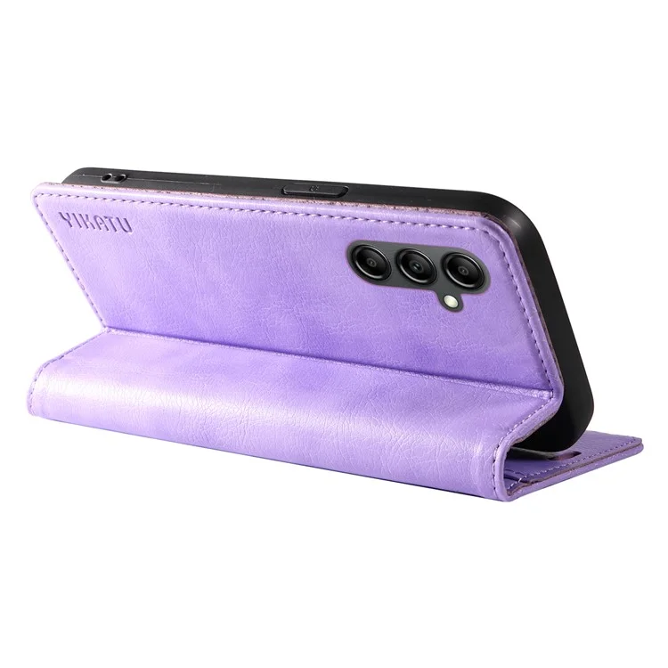 YIKATU YK-006 Pour Samsung Galaxy S23 FE Étui en Cuir Coque de Téléphone Support Portefeuille Magnétique Texture Litchi Housse - Violet