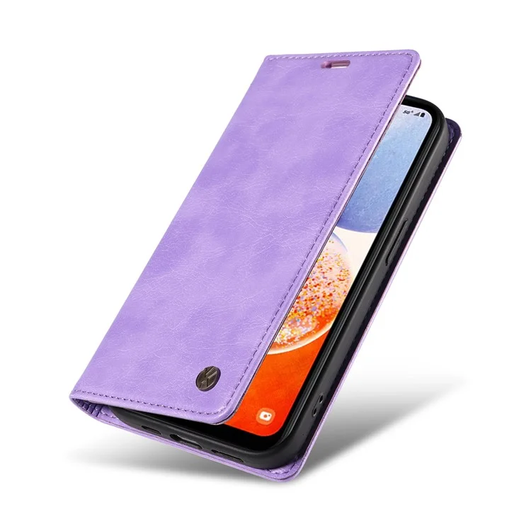 YIKATU YK-006 Pour Samsung Galaxy S23 FE Étui en Cuir Coque de Téléphone Support Portefeuille Magnétique Texture Litchi Housse - Violet