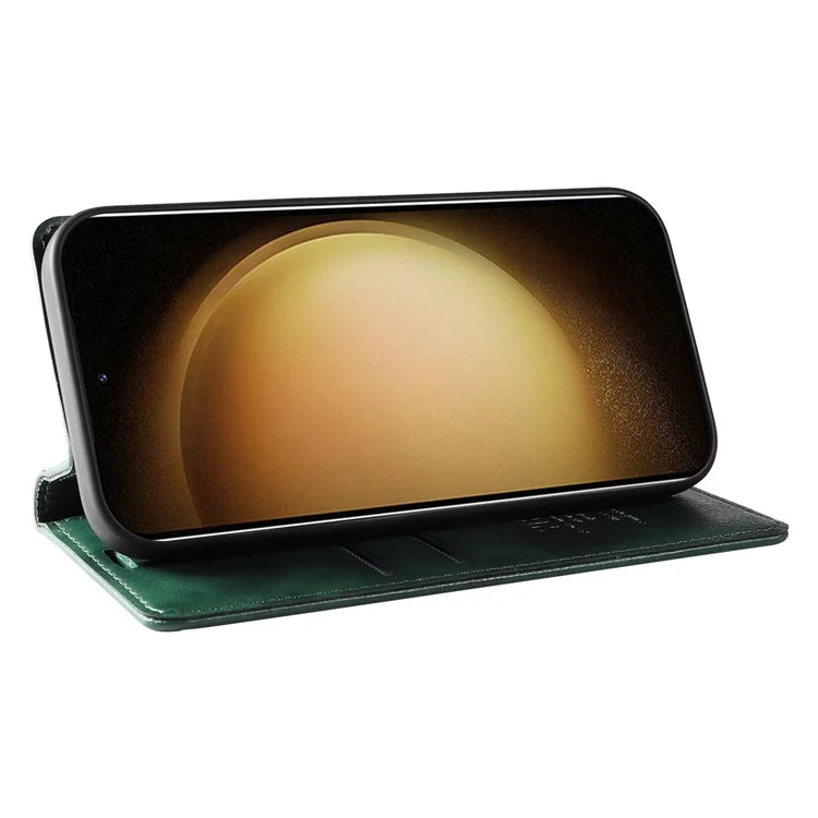 YIKATU YK-006 Custodia per Samsung Galaxy S23 a prova di caduta, in pelle con supporto a portafoglio - Verde