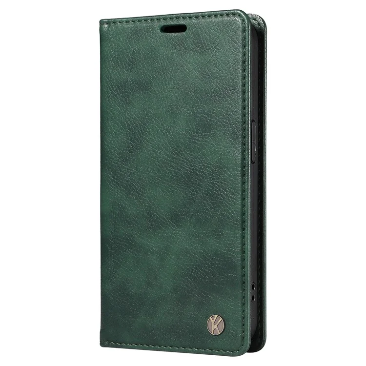 YIKATU YK-006 Custodia per Samsung Galaxy S23 a prova di caduta, in pelle con supporto a portafoglio - Verde