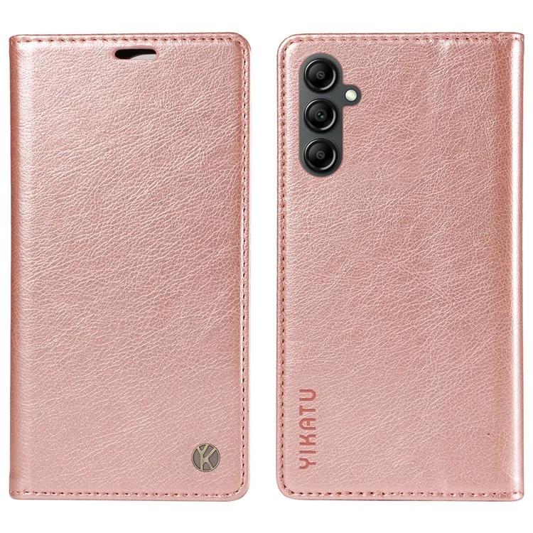 YIKATU YK-006 Für Samsung Galaxy A54 5G Hülle Magnetischer Verschluss Lederhülle mit Ständer - Roségold