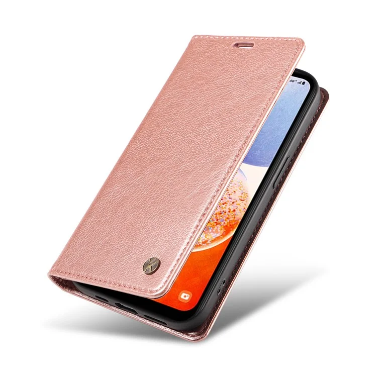 YIKATU YK-006 Für Samsung Galaxy A54 5G Hülle Magnetischer Verschluss Lederhülle mit Ständer - Roségold