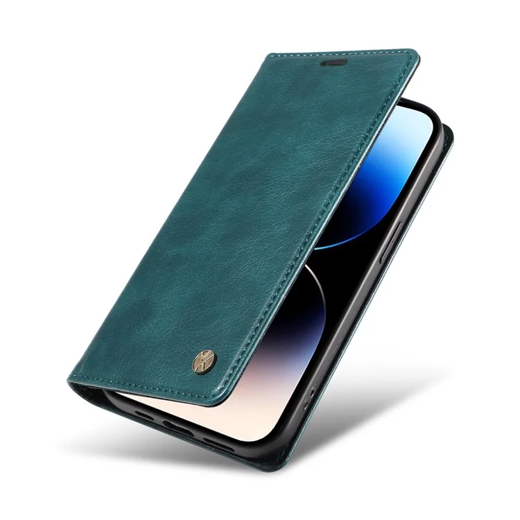 YIKATU YK-006 Funda para iPhone 14 Pro Textura de Litchi Cuero Antidesgaste Cubierta de Cartera para Teléfono - Azul
