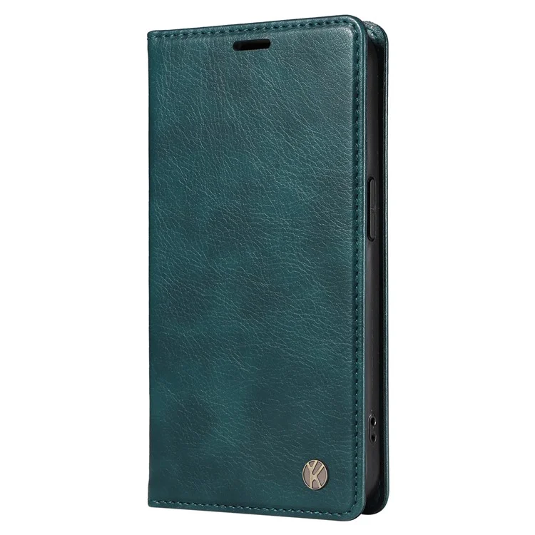 YIKATU YK-006 Funda para iPhone 14 Pro Textura de Litchi Cuero Antidesgaste Cubierta de Cartera para Teléfono - Azul