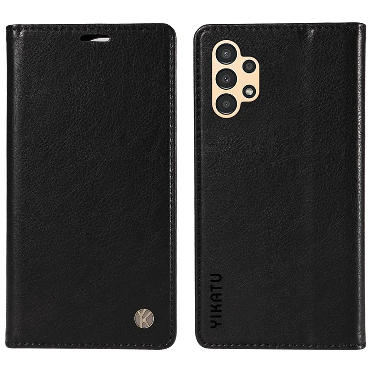 Yikatu YK-006 Pour Samsung Galaxy A13 4G / A13 5G Boîtier de Porte-support de Portefeuille en Cuir Anti-bas - Noir