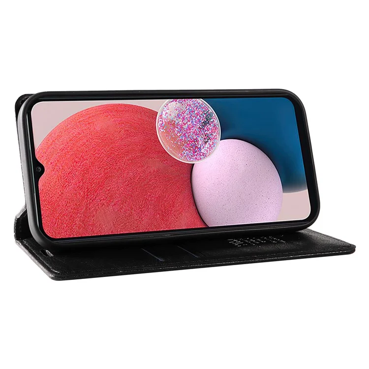 Yikatu YK-006 Pour Samsung Galaxy A13 4G / A13 5G Boîtier de Porte-support de Portefeuille en Cuir Anti-bas - Noir
