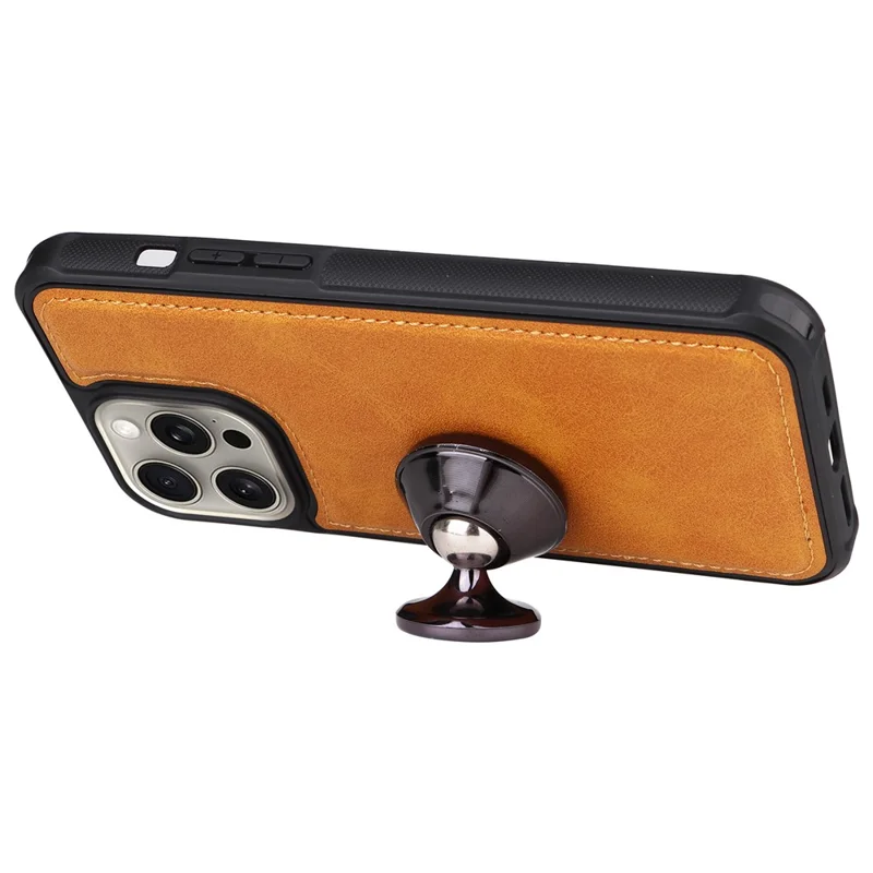 For iPhone 15 Pro Max Leather Case with Detachable Wallet and Strap Cell Phone Cover - Brown