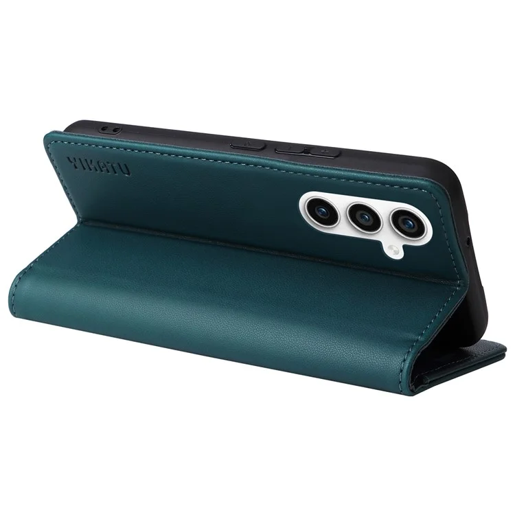 YIKATU YK-001 Pour Samsung Galaxy S23 FE Étui en cuir PU Portefeuille Support Housse de téléphone - Vert