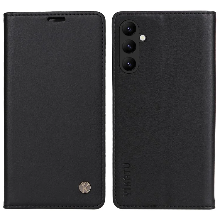 Étui YIKATU YK-001 pour Samsung Galaxy A24 4G (162,1 x 77,6 x 8,3 mm) Coque de téléphone portefeuille avec fermeture magnétique en cuir PU – Noir