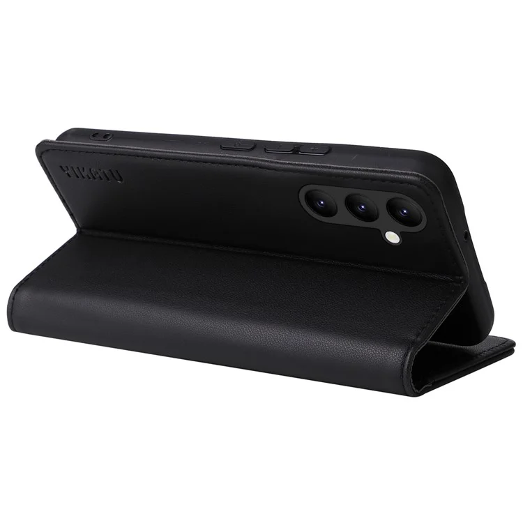 Étui YIKATU YK-001 pour Samsung Galaxy A24 4G (162,1 x 77,6 x 8,3 mm) Coque de téléphone portefeuille avec fermeture magnétique en cuir PU – Noir
