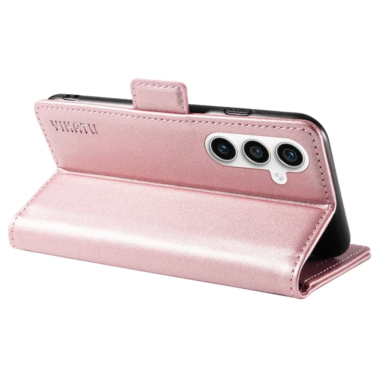 YIKATU YK-003 For Samsung Galaxy S23 FE Case Wallet Cover Magnetic Clasp PU Leather Phone Stand Shell - Rose Gold