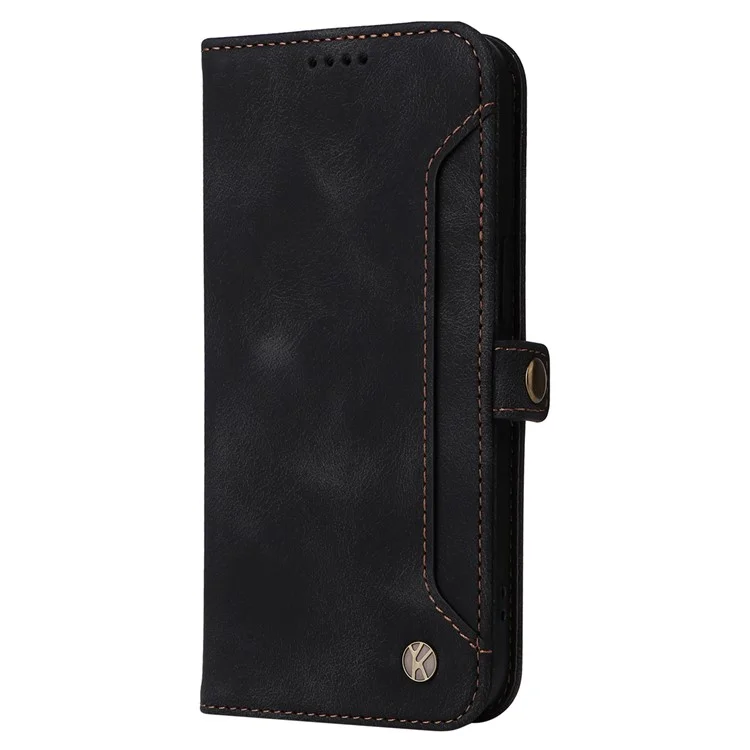 YIKATU YK-002 Per Samsung Galaxy S23 FE Case PU Pelle Stand Cover Portafoglio con Slot Esterno per Schede - Nero