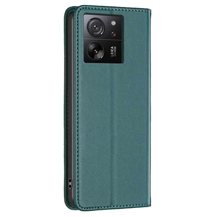 BINFEN COLOR BF18 для Xiaomi 13T / 13T Pro / Redmi K60 Ultra, чехол из искусственной кожи с отделениями для карт, чехол-книжка - Зеленый
