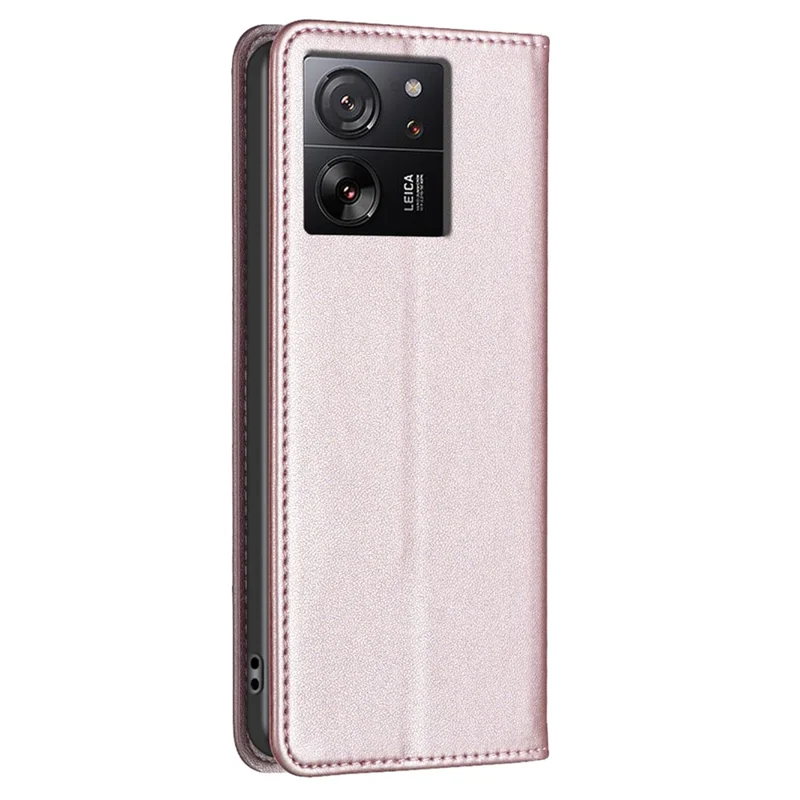 BINFEN COLOR BF18 For Xiaomi 13T / 13T Pro / Redmi K60 Ultra Case PU Leather Card Slots Phone Cover Shell - Rose Gold
