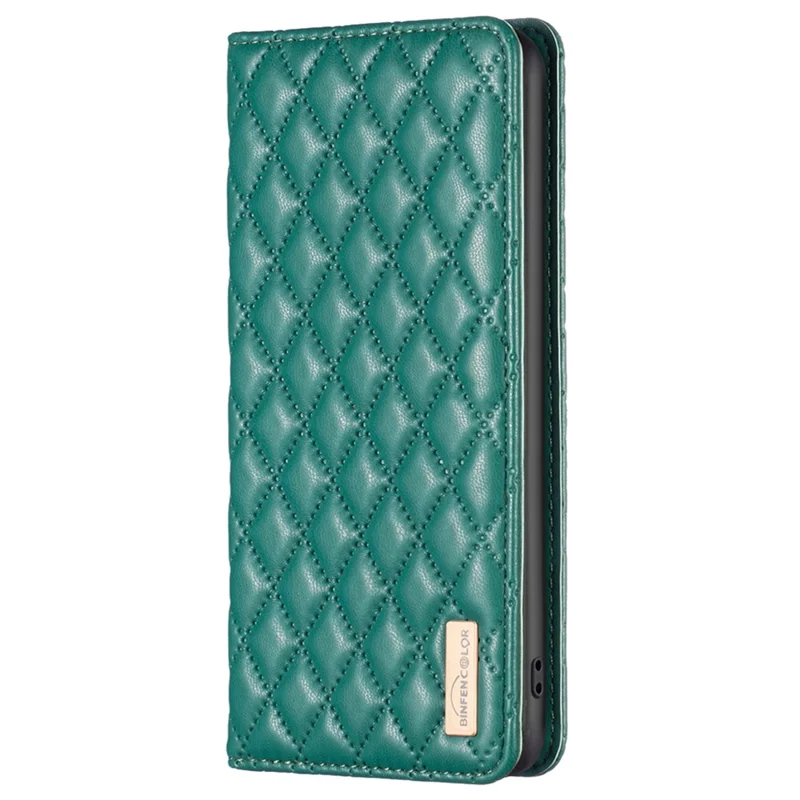 BINFEN COLOR BF Style-16 Per Xiaomi 13T / 13T Pro / Redmi K60 Ultra Case PU Leather Rhombus Phone Cover - Verde