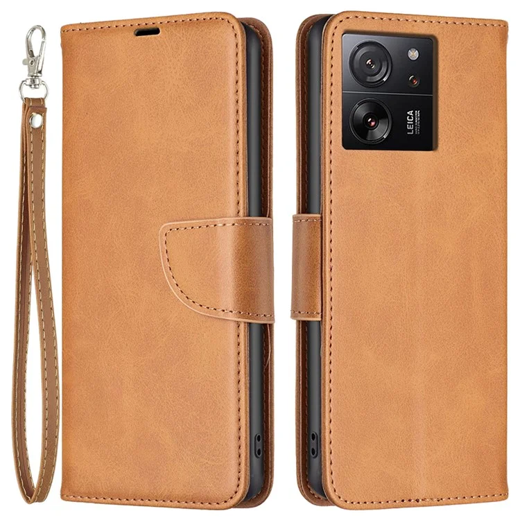 Per Xiaomi 13T Pro / 13T / Redmi K60 Ultra Case Stand Custodia in pelle PU Copertina antipolvere Portafoglio - Giallo