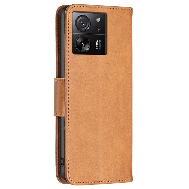 Per Xiaomi 13T Pro / 13T / Redmi K60 Ultra Case Stand Custodia in pelle PU Copertina antipolvere Portafoglio - Giallo