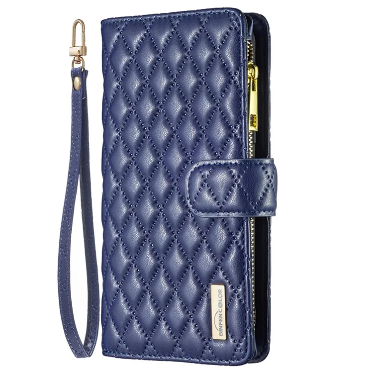 BINFEN COLOR BF Style-15 Für Xiaomi 13T / 13T Pro / Redmi K60 Ultra Hülle Lederhülle Reißverschluss Brieftasche Handyhülle - Blau
