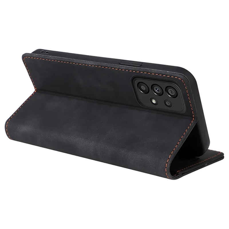 سلسلة 006 لجهاز Samsung Galaxy A33 5G غطاء جلد صناعي مع محفظة للهاتف - أسود