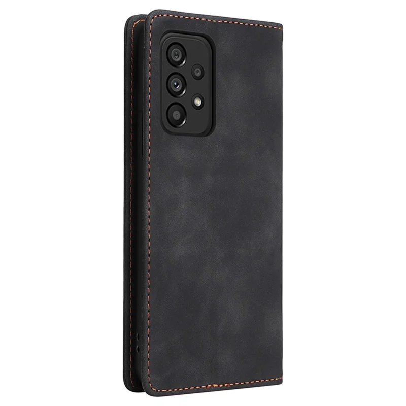 سلسلة 006 لجهاز Samsung Galaxy A33 5G غطاء جلد صناعي مع محفظة للهاتف - أسود