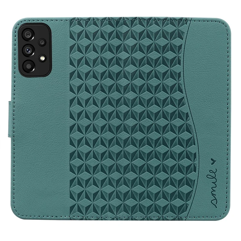 Für Samsung Galaxy A33 5G Case Wallet Eingeprägte Rautenlederhülle - Grün