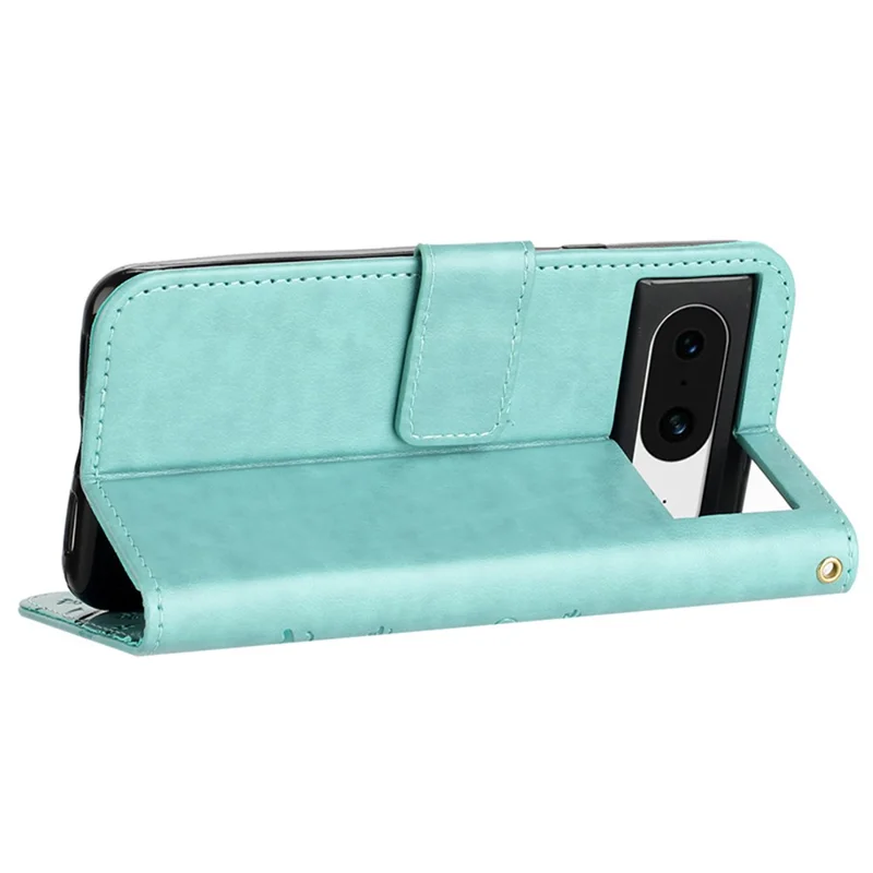 Para o Google Pixel 8 Case Butterfly Imprint Wallet Phone Leather Cover - Baby Blue