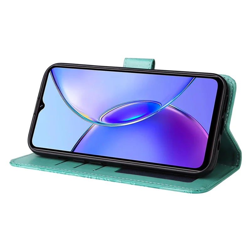 Para vivo Y17s 4G Capa Case Stand Carteira de Couro PU - Verde