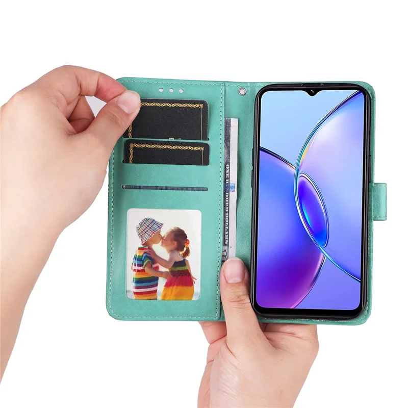 Para vivo Y17s 4G Capa Case Stand Carteira de Couro PU - Verde