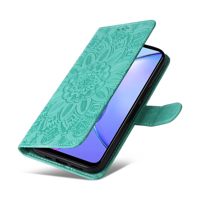 Para vivo Y17s 4G Capa Case Stand Carteira de Couro PU - Verde