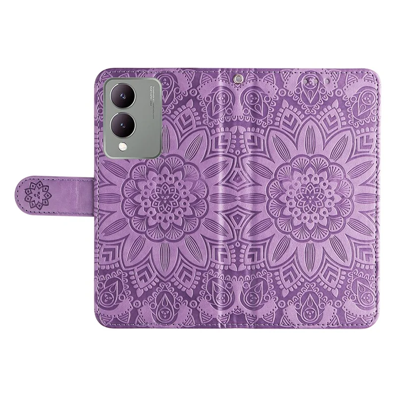 For vivo Y17s 4G Case Stand Wallet PU Leather Phone Cover - Purple