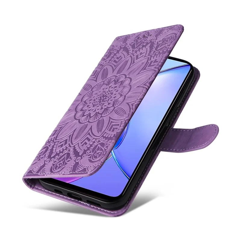 For vivo Y17s 4G Case Stand Wallet PU Leather Phone Cover - Purple