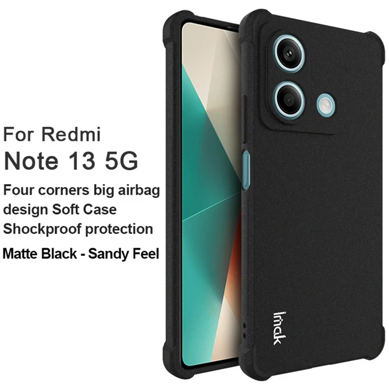 IMAK Für Xiaomi Redmi Note 13 5G Hülle Stoßfest Matte Phone TPU Cover - Schwarz