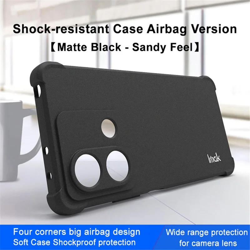 IMAK Für Xiaomi Redmi Note 13 5G Hülle Stoßfest Matte Phone TPU Cover - Schwarz