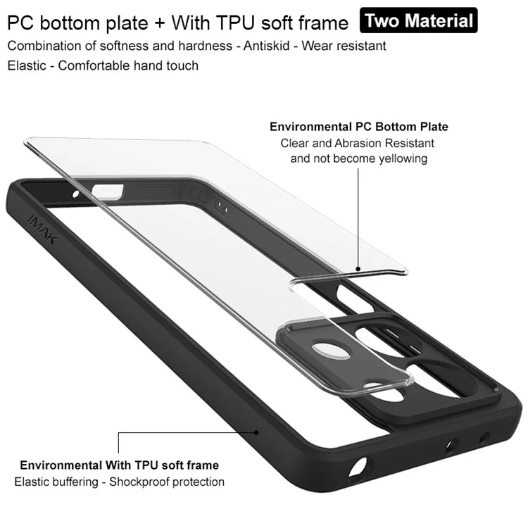 IMAK UX-9A Series pour Xiaomi Redmi Note 13 5G Coque transparente TPU + PC