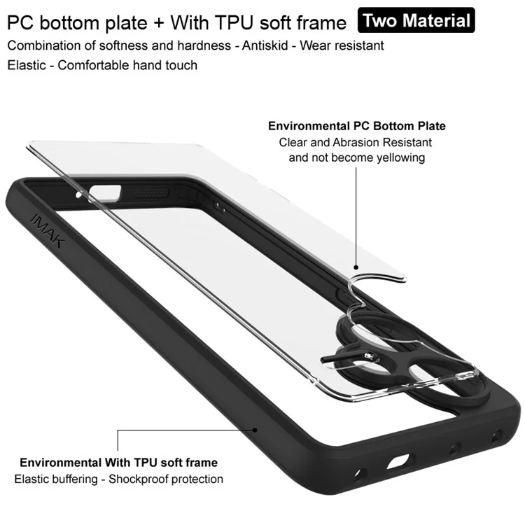 Série IMAK UX-9A pour Redmi Note 13 Pro+ Étui en TPU + PC Housse de téléphone transparente