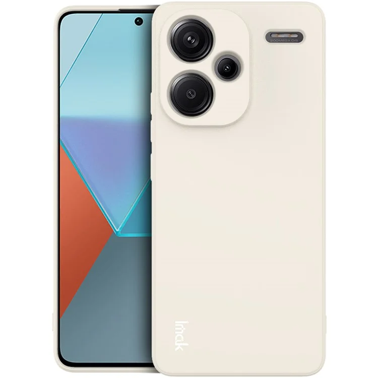 IMAK UC-4 Series for Xiaomi Redmi Note 13 Pro+ Case Straight Edge TPU Back Cover - White