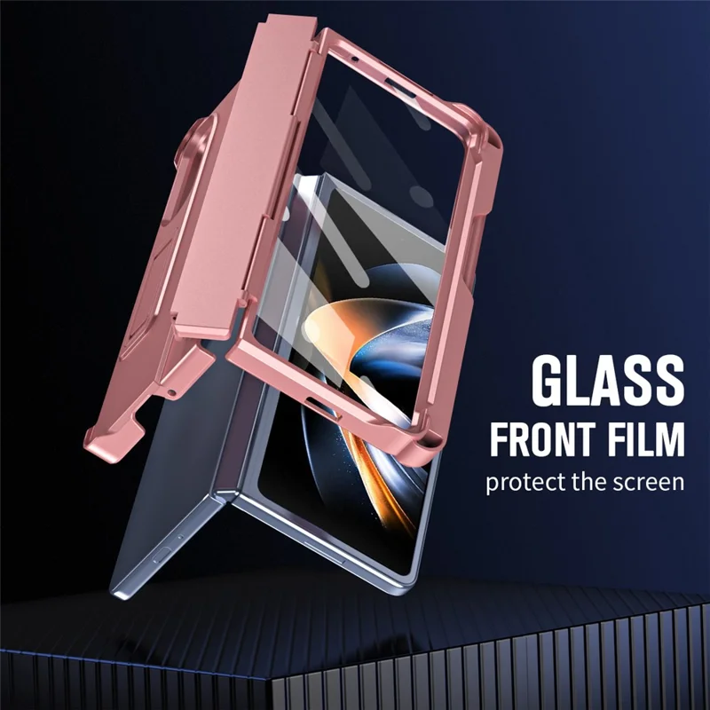 Для Samsung Galaxy Z Fold3 5G Чехол Rubberized PC Phone Cover с защитой экрана / стилусом - розовый