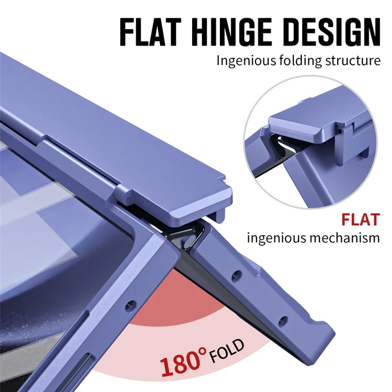 For Samsung Galaxy Z Fold3 5G Case Rubberized PC Phone Cover with Screen Protector / Stylus Pen - Purple