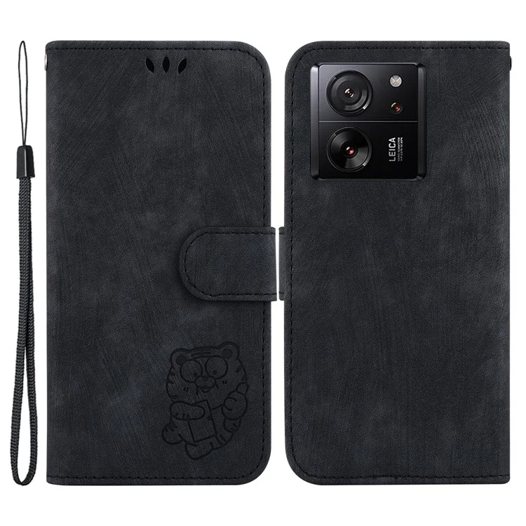 Per Xiaomi Redmi K60 Ultra / 13T / 13T Pro Case Lovely Tiger Imprint Mobile Phone Leather Cover - Nero