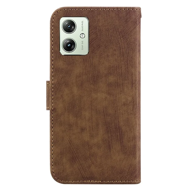Para Motorola Moto G54 5G Case Lovely Tiger Imprint PU Leather Flip Phone Cover - Marrom