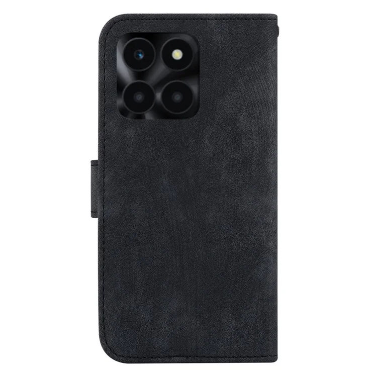 Capa For Honor X6a 4G Lovely Tiger Imprint Leather Wallet Phone Cover - Preto